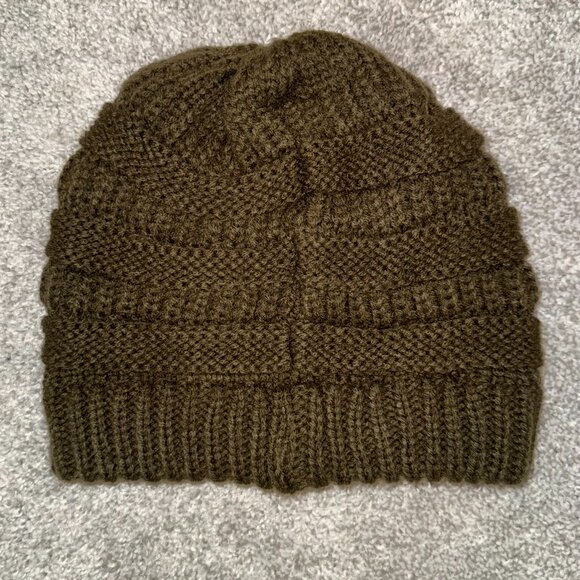Set of 2 C.C Women's Winter Hats, Trendy Beanie Cap, Army Green, Mustard NWT - Picture 7 of 7